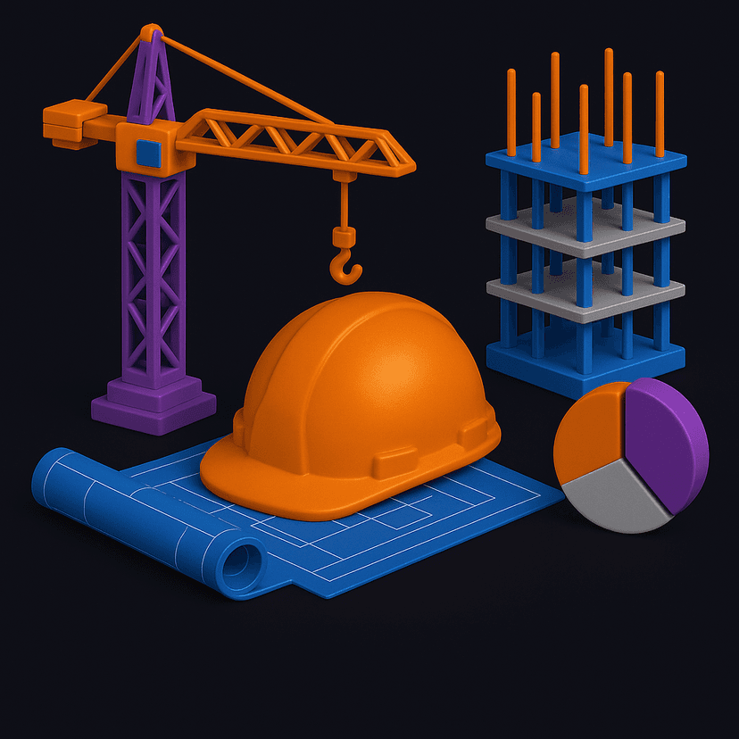 Real estate planning workspace with mobile login and architectural sketches, representing Scrift's AI-powered construction and real estate software solutions for project efficiency and digital transformation.